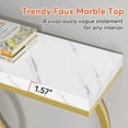 thumbnail image 5 of Tribesigns Gold Console Table, 55 inch Faux Marble Entryway Table Narrow Long Sofa Table, Modern Accent Table for Living Room, Entrance Table Geometric Metal Frame, White and Gold, 5 of 7
