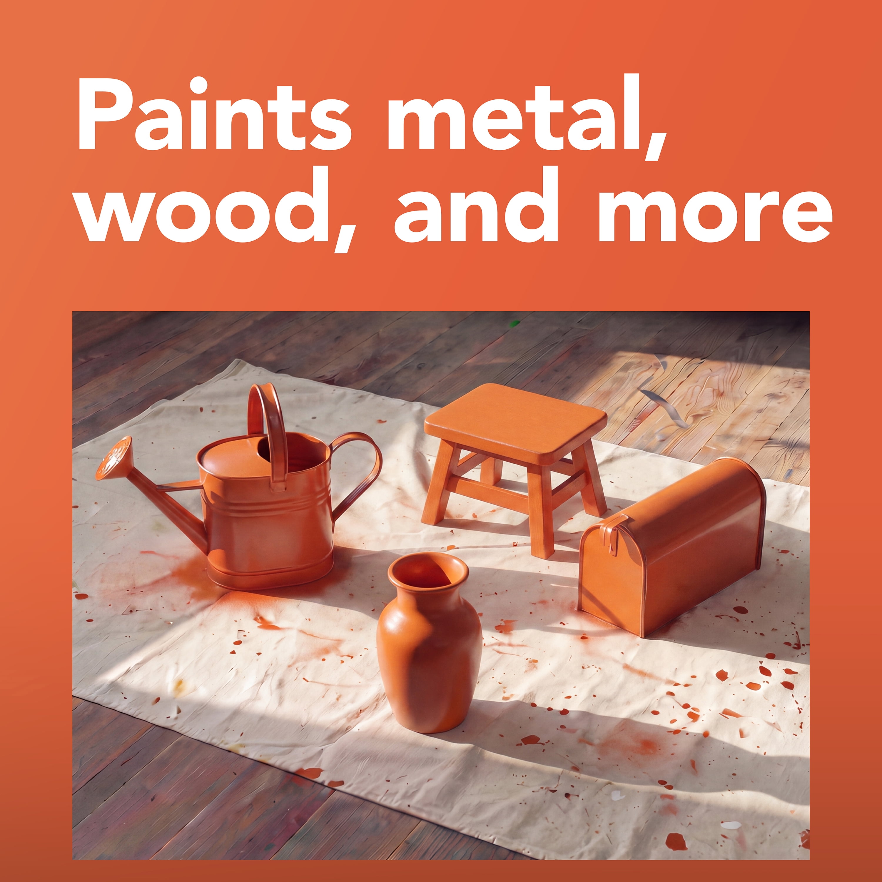 (6 pack) Orange, Rust-Oleum Stops Rust Protective Enamel Gloss Spray Paint-214084, 12 oz