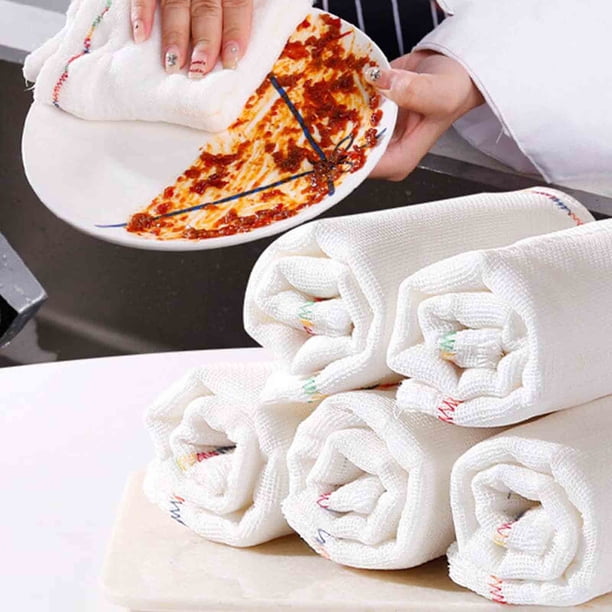 Trapos absorbentes de aceite | Paños de cocina de hilo de algodón engrosado | Paños de cocina súper absorbentes | Paños de limpieza sin pelusa y sin rayas | Estructura de malla | Fibra vegetal