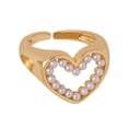 thumbnail image 2 of 1 Pcs Stackable Knuckle Rings Set for Women Boho Zirconia Heart Pearl Stacking Rings Dainty Midi Finger Rings Pack Jewelry Accessories, 2 of 7