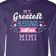 thumbnail image 4 of Inktastic My Greatest Blessings Call Me Mimi with Flowers Long Sleeve T-Shirt, 4 of 5