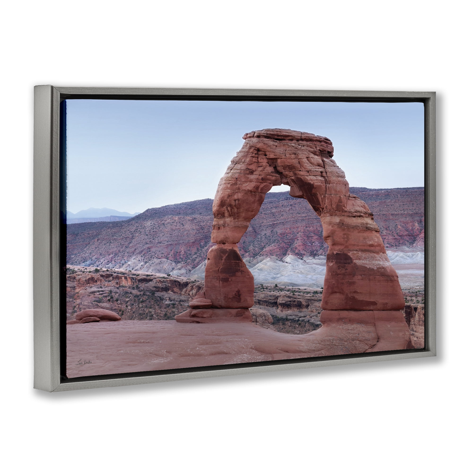 Stupell Industries Time's Sculpture Delicate Arch Gray Framed Floater Canvas Wall Art, design by Lori Deiter