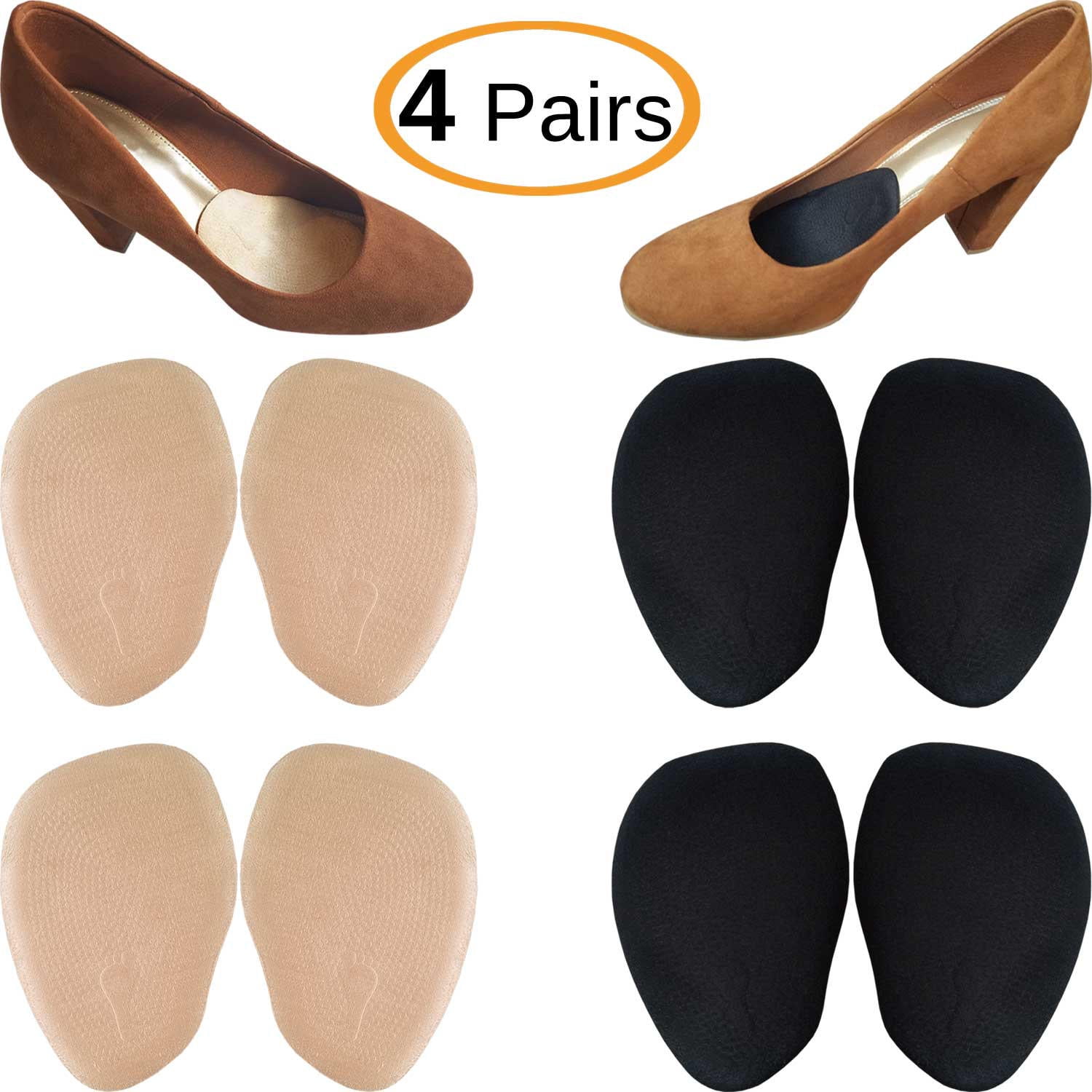 Chiroplax High Heel Cushion Inserts Pads 4 Pairs Suede Ball Of Foot