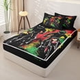 thumbnail image 2 of Castle Fairy Retro Twin Dirt Bike Zipper Full Size Comforter Sets with Fitted Sheet and 2 Pillowcases for Boys,Nature Splash Art Zipper Bedding Set for Bedroom,Red Green,4pcs,Black Reversible, 2 of 6