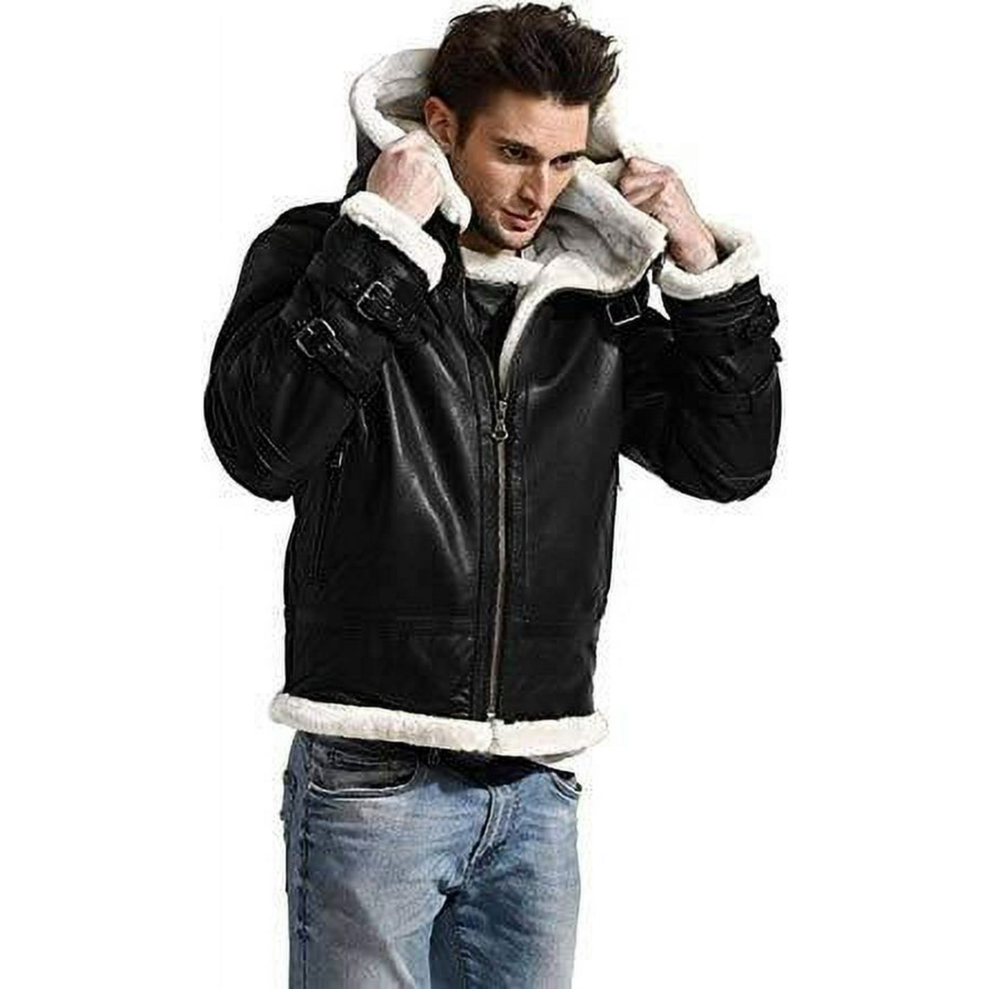 Black bomber jacket with fur hood new arrivals