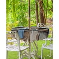 thumbnail image 3 of Outdoor Tablecloth with Umbrella Hole for Patio/Picnic/Party/Camping, Lavender Floral Waterproof Table Cloth Round Cover Washable, Bottle Daisy Flower Rustic Wood Grain Dia 60", 3 of 7