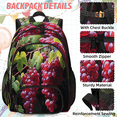 thumbnail image 2 of Herdesigns Watercolor Grapes Backpack with Lunch Box Fruit Lightweight Large Travel Work Laptop Backpacks Set Casual Daypacks, 2 of 8