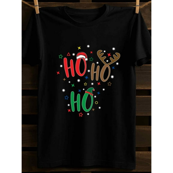 Christmas Ho Ho Ho t-shirts funny t shirts for men graphic tees 2025 graphic black Soft and comfortable Cool shirts , Funny shirts , t shirt Regular fit, casual wear for all seasons, ideal for gifts