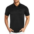 thumbnail image 2 of Styesk T Shirts for Man Men Solid Color Breathable Motion Pocket Button Short Sleeve Turndown Collar Blouse, 2 of 5