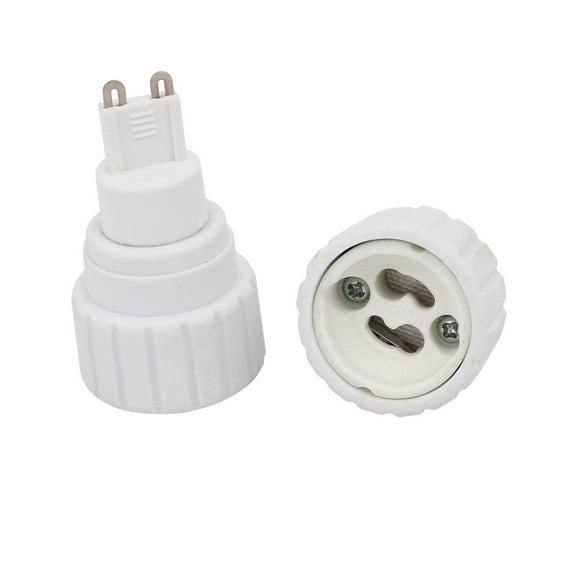 Unique Bargains 2pcs G9 to GU10 Extender Adapter Converter Lamp Bulb Socket Holder White
