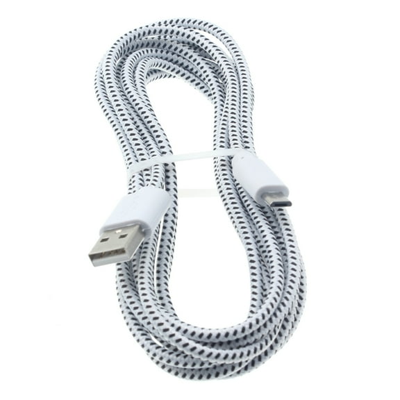 MicroUSB 10ft USB Cable Charger Cord Power Wire W8B for Amazon Fire 7 (2019) - ASUS ZenFone Max Plus M1, Google Nexus 2 7, 5Q - Barnes & Noble NOOK HD Plus Color - BLU S1, Vivo XL4 XI