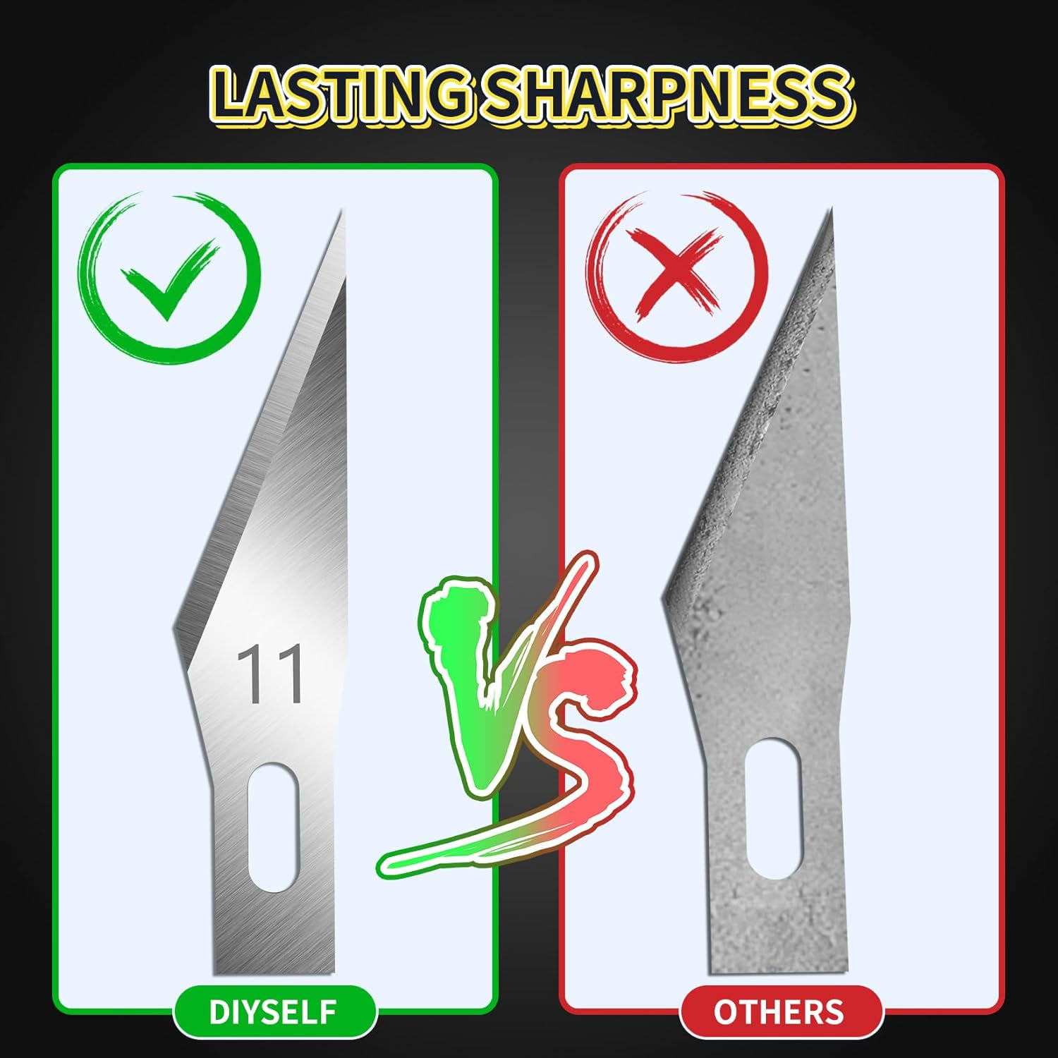 200 PCS Exacto Knife Blades #11, Exacto Knife Replacement Blade, High Carbon Steel #11 Blades Refills with Storage Case, Hobby Knife Blade 11 for Craft, Hobby, Scrapbooking, Stencil, Leather