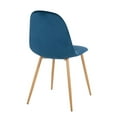 thumbnail image 4 of LumiSource Natural Wood Metal, Blue Velvet Pebble Chair - Set of 2, 4 of 7