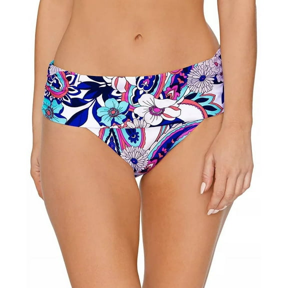 Island Escape Women's Tahiti Bikini Bottoms White Multi, 8