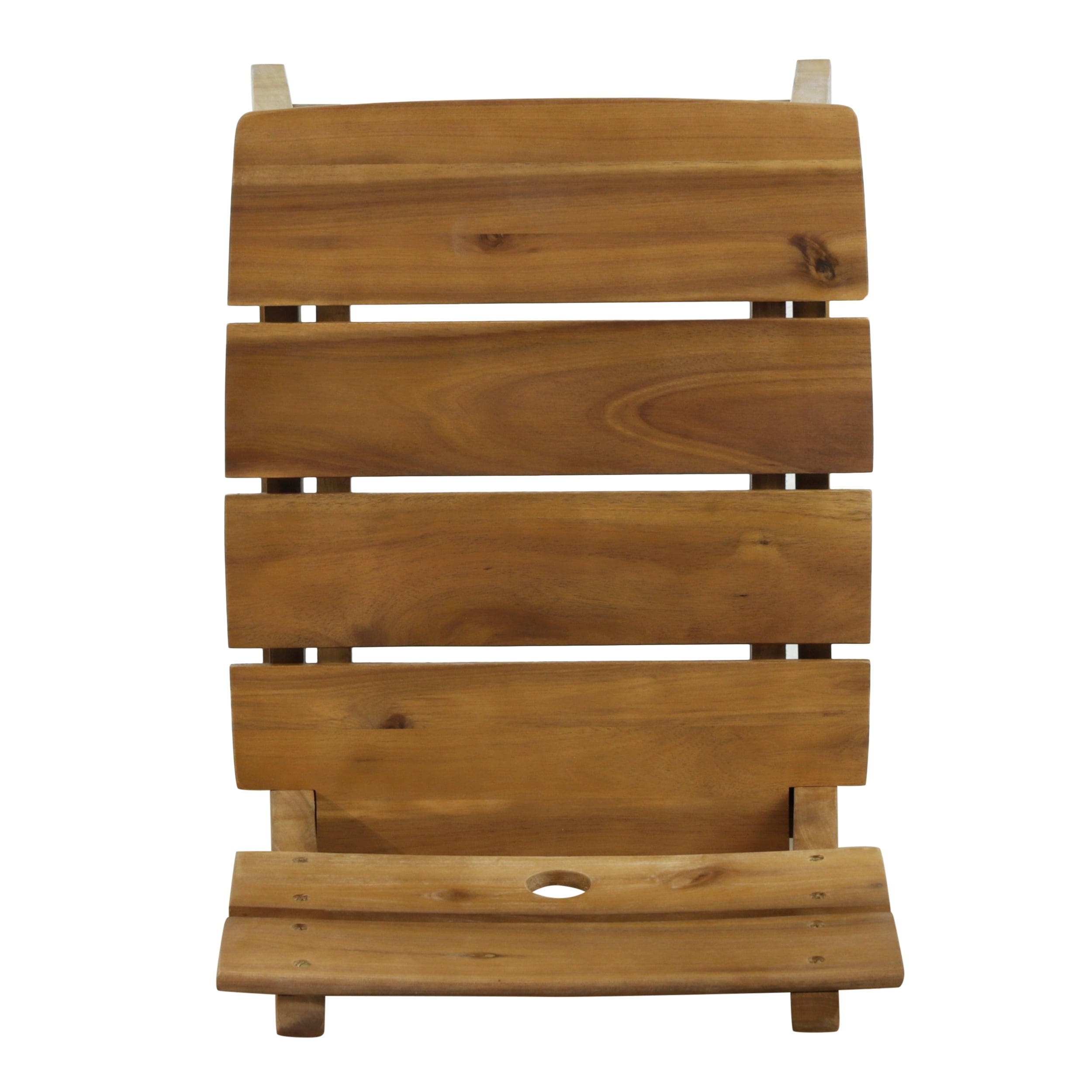 Acacia Wood Bar Stools Rustic Bar Stools Indoor Outdoor Stools,&nbsp;2-Pack Slat Back and Seat Design with H-Frame Legs, for Dining Room and Patio Use, Teak Finish Brown 40.5" High