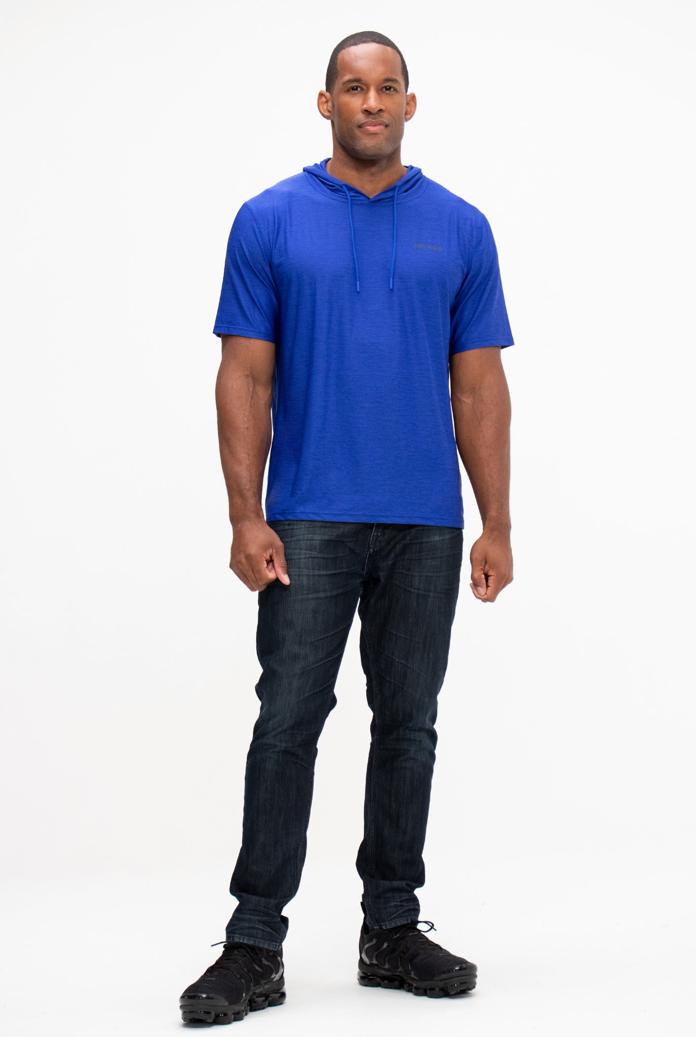 DEVOPS 3 Pack Men's Hoodie Short Sleeve Fishing Hiking Running Workout  T-shirts (Large, Black/Blue/Red) 