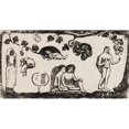thumbnail image 3 of Gauguin, Paul 18x11 Black Modern Framed Museum Art Print Titled - Women, Animals, and Foliage, from the Suite of Late Wood-Block Prints, 3 of 5