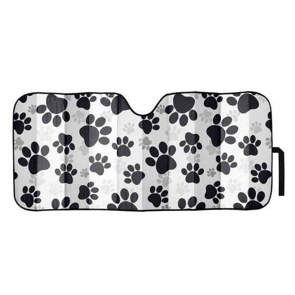 Auto Drive Paw Print Accordion Sunshade Universal Size 1 pack, 63'' x 28.5''