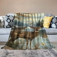thumbnail image 2 of Orinice Cute Deer Blanket, Soft Cozy Warm Throw Blanket Gifts for Adults Kids Women, Lightweight Comfy Fuzzy   Blankets for Couch, Travel, Car, Home Decor   60x80in, 2 of 6
