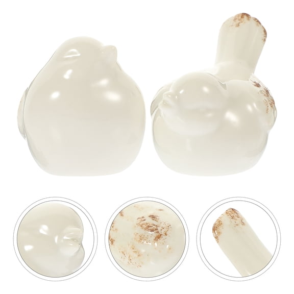 Homoyoyo Set of 2 White Porcelain Bird Figurines Desktop Decorations Home Decor Accessories Ornaments