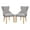 Light Gray, variant on Furniture of America Glanz Fabric Wing-Back Side Chair in Gray (Set of 2)