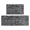 thumbnail image 1 of Coffee Black Text Pattern Style Kitchen Rug Non Skid Non-Slip, Absorbent Mats Set Of 2 for Sink Waterproof Runner Rug for Laundry Room,kitchen Rugs and Mats 17.7x24+17.7x48inch, 1 of 7