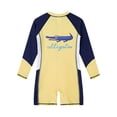 thumbnail image 5 of Glisme Teen Boys Swimwear Long Sleeve Rash Guard Swimwear Piece Sun Swim Athletic Swimwear For Youth Teen Adorable Beach Wear Yellow 12-13 Years, 5 of 6