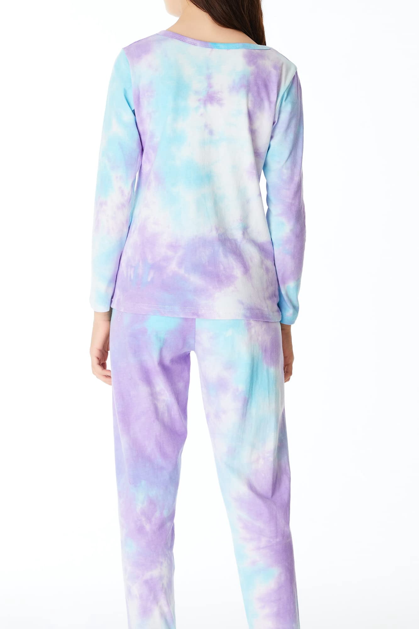 Beezizac Tie Dye Butterfly Pajama Set for Little & Big Girls Size 14 Fall/Winter Cotton Outfit