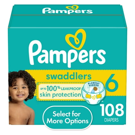 Pampers Swaddlers Diapers, Size 6, 108 Count