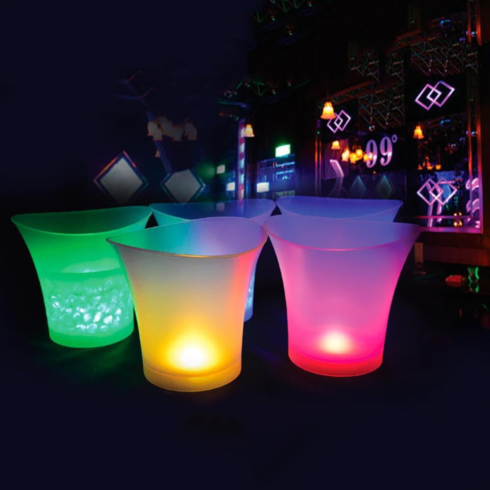 7 LED Colour Changing Ice Bucket Champagne Wine Drinks Cooler Bar Party Xmas 5L 