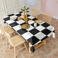 thumbnail image 3 of Black and White Checkered Pattern Rectangle Tablecloth 60"x120",Waterproof Polyester Rectangle Table Cloth, Wipeable Spillproof Polyester Tablecloth for Dining, Camping, Indoor and Outdoor, 3 of 6