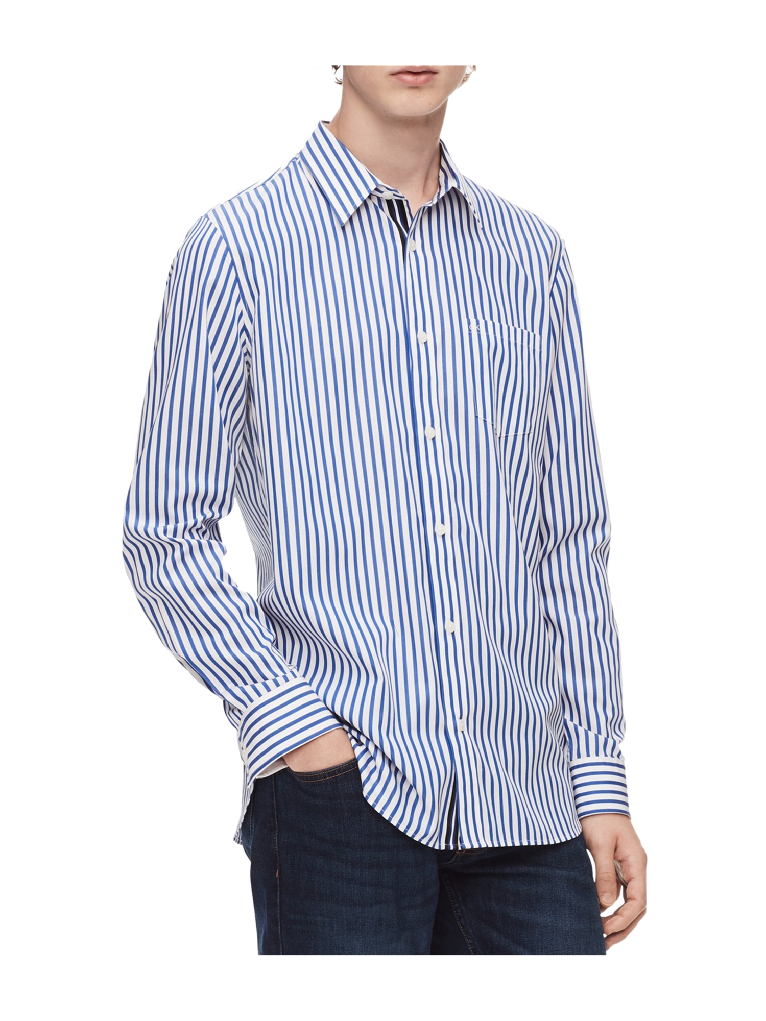 Calvin Klein Mens Striped Button Up 