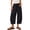 Black #30, variant on Womens Linen Pants Drawstring Capri Pants 2026 Wide Leg Beach Cropped Pants Cotton Lightweight Casual Palazzo Pants with Pockets Mint Green 2XL