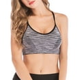 thumbnail image 2 of Women's Seamless Sports Bra Cross Front Lace Yoga Bra Workout Gym Activewear Bra Running Bras with Removable Pads, 2 of 5