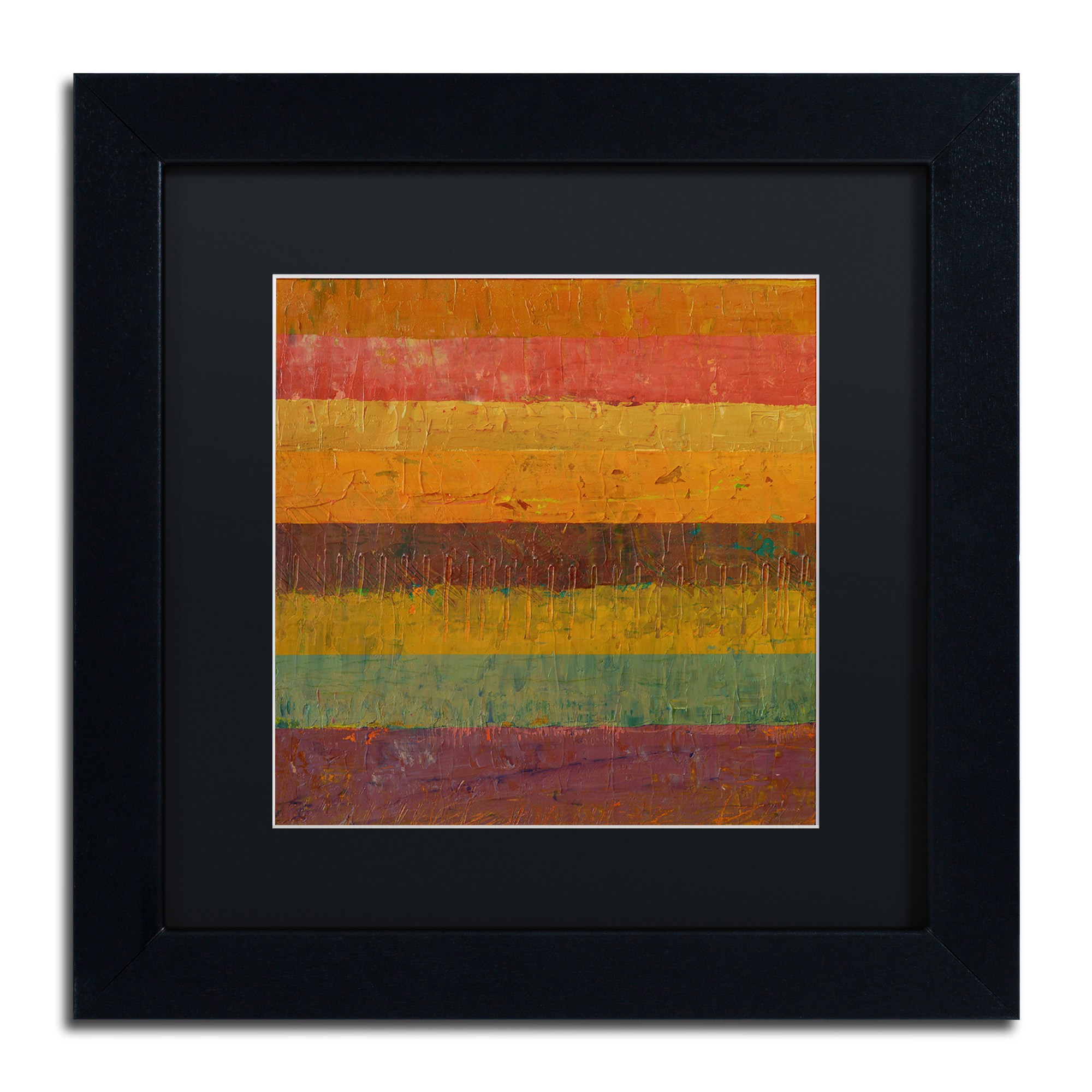 Trademark Fine Art "Orange Line" Canvas Art by Michelle Calkins, Black Matte, Black Frame
