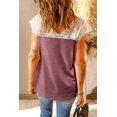thumbnail image 1 of ABPHQTO Top de punto con encaje y mangas casquillo para mujer, 1 of 5
