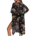 thumbnail image 5 of Xoenoiee Turtle Plumeria Flower Print Women's Kimono Cardigans Casual Summer Tops Cover up Open Front Resort Wear Swimwear Beachwear for Women, 5 of 7