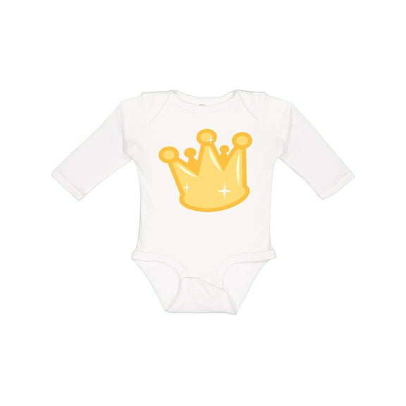 Inktastic Gold Crown Boys or Girls Long Sleeve Baby Bodysuit
