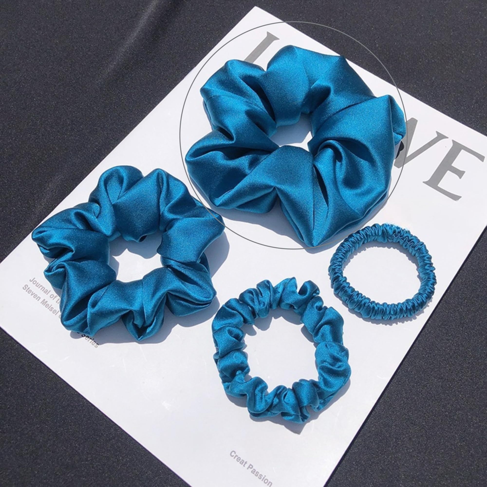30 Momme Mulberry Silk Scrunchies for Women – Large Hair Ties for Curly Hair, Sleep & Ponytails – Soft, Gentle Hold