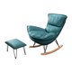 thumbnail image 3 of Sillón,Mecedora tapizada moderna Sillón confort,Lazy Chair Sillón elegante para sala de estar,Respaldo del sillón del sillón del del ocio,Sillón de espacio pequeño Balcón Verde, 3 of 8