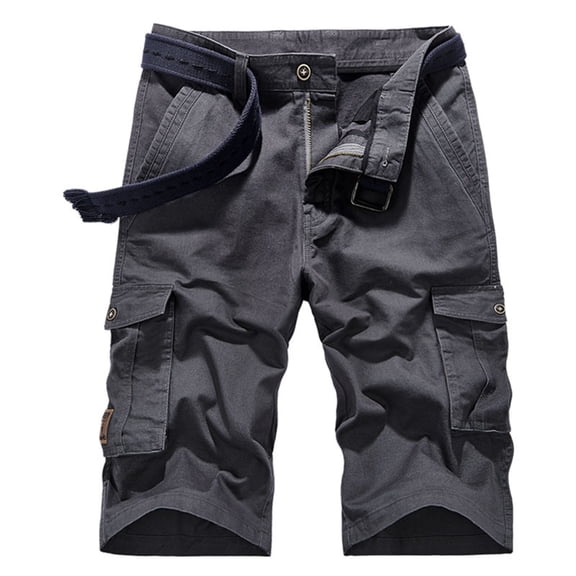Ceisia Men's Athletic Cargo Shorts Loose Fit with Pockets 5 Inch Inseam Summer Casual Outdoor Sport Lounge Bottoms Gray XXL Gifts for Father