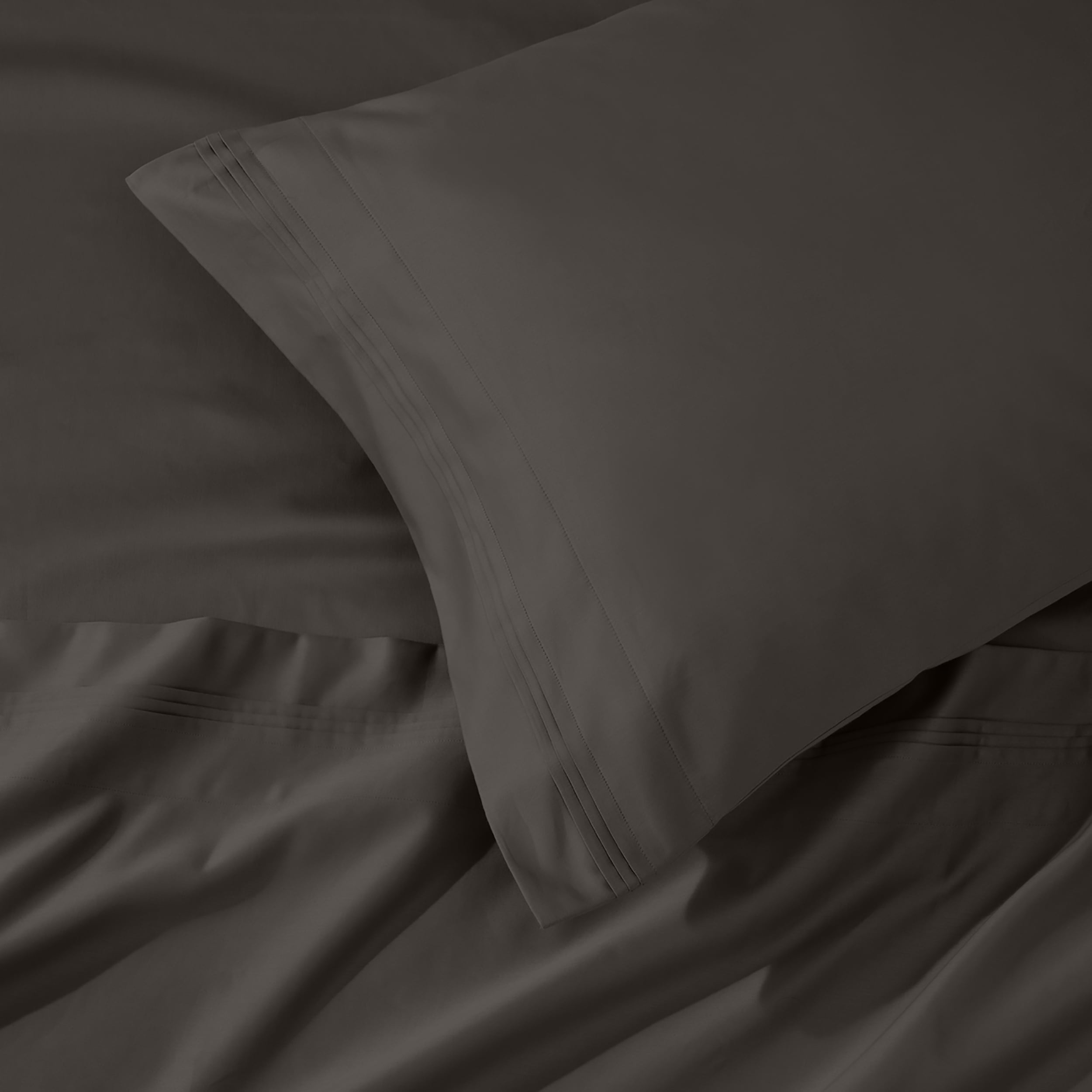 Superior 1000 Thread Count Egyptian Cotton Pillowcases Soft Breathable Set of 2, Charcoal, King