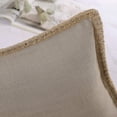 thumbnail image 3 of Paquete de 2 fundas de almohada decorativas de estilo rústico, de lino y arpillera, con bordes recortados a medida, color beige, 18 x 18 pulgadas, 45 x 45 cm (hy), 3 of 3