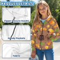 thumbnail image 6 of Chririnla Funny Capybara Orange Pattern Youth Zip Up Hoodie Lightweight Long Sleeve with Pockets Casual Athletic Outerwear Teens Size 6-9, 6 of 7