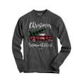 thumbnail image 2 of Blessed Girl Womens Long Sleeve T-Shirt Christmas Truck, Charcoal Heather, MD, 2 of 4
