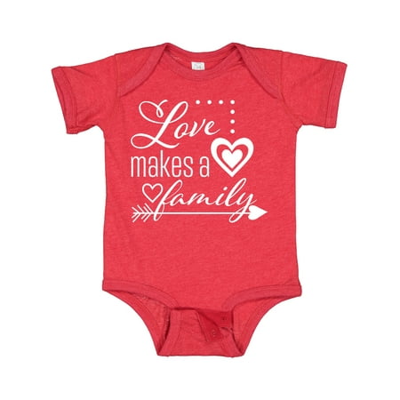 

Inktastic Love Makes a Family- Hearts and Arrow Gift Baby Boy or Baby Girl Bodysuit