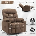 thumbnail image 5 of Korser Swivel Glider Rocker Recliner Chair with Massage and Heat for Living Room,Brown, 5 of 7