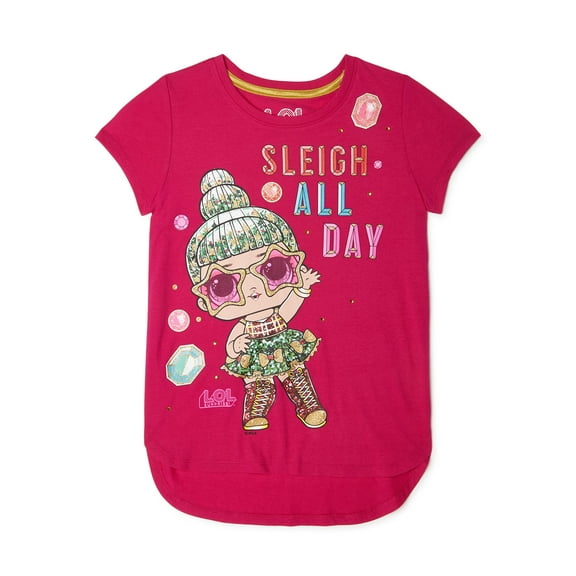 Lol Surprise Girls' 4-16 "Sleigh All Day" Short Sleeve Tee