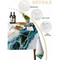 thumbnail image 2 of Marble Turquoise Table Cloth, Gold Foil Ceramic Style Crack Scratch Waterproof Tablecloth for Rectangle Tables, Reusable Washable Fabric Table Cover for Restaurant Kitchen Dining Tables 54"x108", 2 of 6