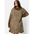 thumbnail image 3 of Rebdolls Women's Plus Heather Knit Turtleneck Sweater Dress with Contrast Detail - Green - 5X, 3 of 5